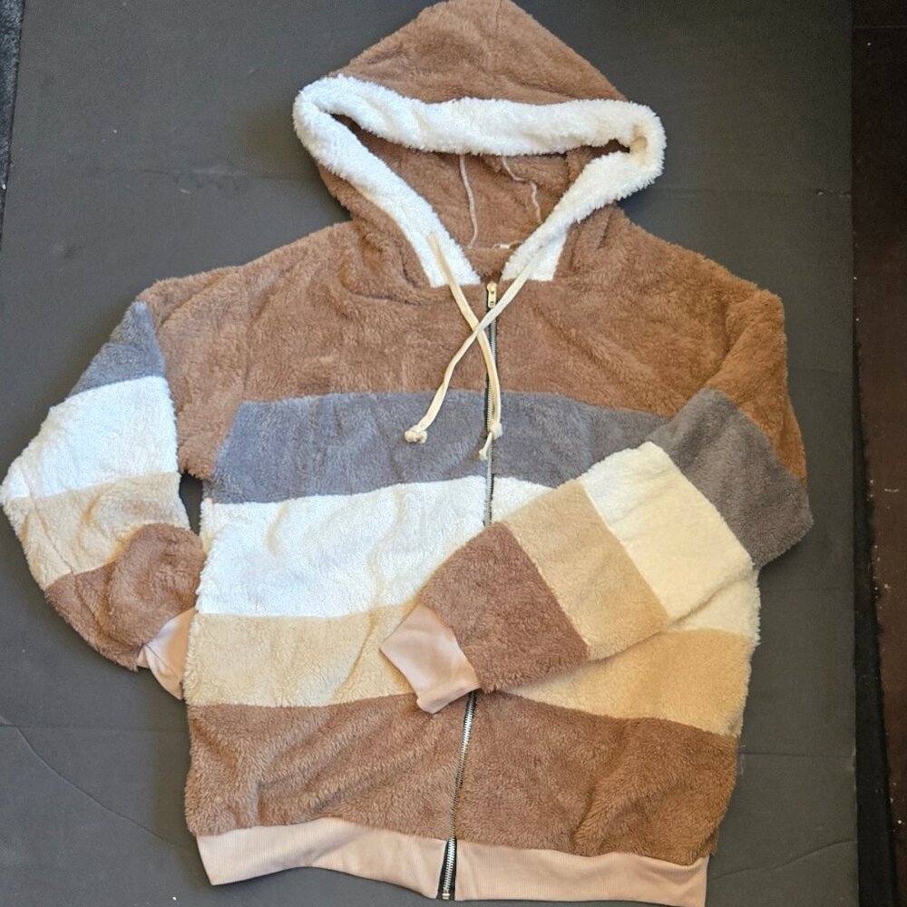 Oversized Plush Hooded Jacket Women — 2025 Autumn/Winter Zip-Up Coat XXL